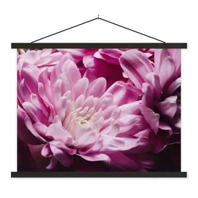 Produktbild von MuchoWow® Textilposter Blumen - Rosa - Natur 120x90 cm mit schwarzem Rahmen - Aufhänger für Poster