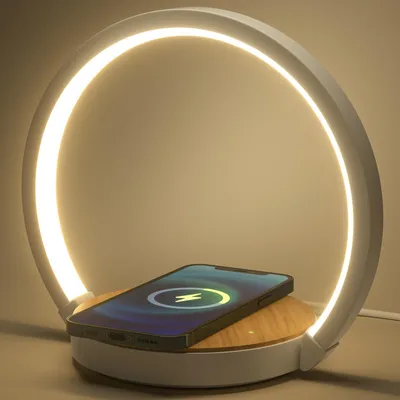Obrázek produktu pro Stolní lampa s dotykovým ovládáním, stmívatelná, 18W, bezdrátová nabíječka, noční lampička s 3 úrovněmi jasu