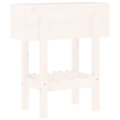 Immagine prodotto di Fioriera da Giardino Bianca 62x30x69 cm Legno Massello di Pino