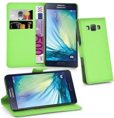 Obrázek produktu pro Cadorabo Case for Samsung Galaxy A3 2015 Protective Case in Green Pouzdro na mobilní telefon s magnetickým zavíráním