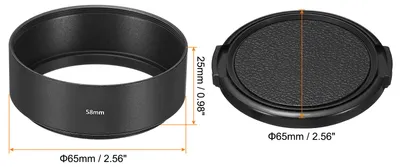 Produktbild von 58mm Sonnenblende Standard Focus Mattiert Oberfl?che Antireflektierende Innenhaube mit Kappe und Reinigung Kleider fš¹r Kameraobjektiv Schwarz