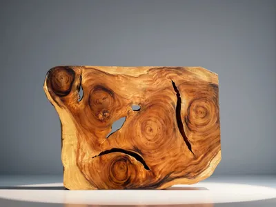 Produktbild von Holzplatte aus Tropenholz - Massive Tischplatte aus Regenbaumholz Platte 4 - 156x109x5,4-6,5 cm