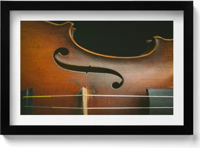 Produktbild von Geigeninstrument– Wandbild mit Rahmen – Gerahmtes Bild  – Wanddekoration – 30x20 cm –  Schwarz Rahmen