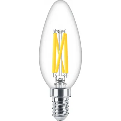 Obrázek produktu pro Philips LED žárovka B35 svíčka 5,9W = 60W E14 čirá 806lm WarmGlow 2200K-2700K Ra>90 DIMMABLE