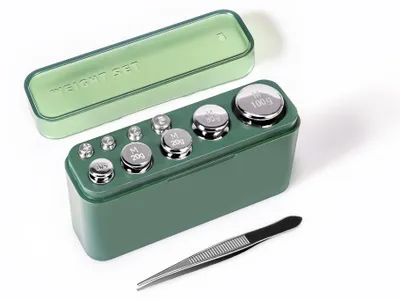 Kalibriergewicht-Set 1g–100g, 9-teilig, silber, inkl. Pinzette