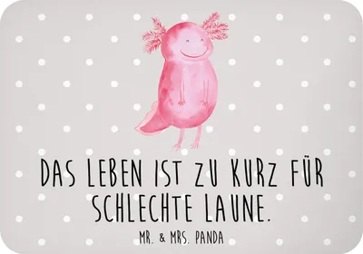 Produktbild von Mr. & Mrs. Panda magnet Axolotl Glücklich - Grau Pastell - Geschenk, Kühlschrankmagnet, Lebensfroh, whiteboardmagnet, tafelmagnet, zettelhalter, gut Gelaunt, Schwanzlurch