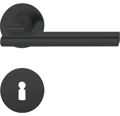 Produktbild von FSB Türbeschlag 1035 | Türgriff auf Flachrosette BB, 38-42 | Aluminium schwarz