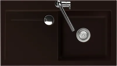 Produktbild von Flächenbündige Spüle STEMA 90 F in SIENA Becken rechts mit Handbetätigung