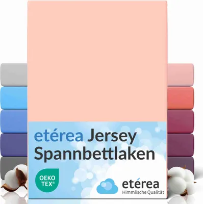 Produktbild von Jersey Spannbettlaken 180x200 - 200x200 cm, 100% Baumwolle Bettlaken, Zartrosa
