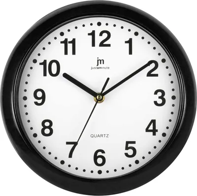 Zdjęcie produktu dla Lowell Justaminute 00710, Ściana, Zegar kwarcowy, Okrągły, Czarny, Plastik, 25 cm