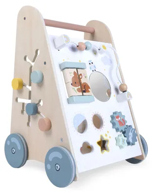 Obrázok produktu pre Drevené chodítko ECOTOYS pre deti 18+ mes. – edukačné s kockami a pohyblivými prvkami