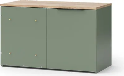 Produktbild von Eckkommode Vicco Wido Grün 80 x 50 cm mit Tür, Model 56606