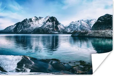 Produktbild von MuchoWow® Poster Wasser - Berge - Natur 180x120 cm - Fotoplakat