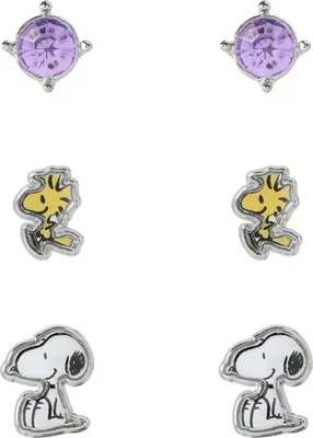 Produktbild von Peanuts Ohrstecker-Set Uni Snoopy & Woodstock weiß/gelb Standard