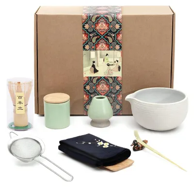 Image de Artcome Set de thé matcha japonais avec bol à matcha et accessoires (9 pièces) White