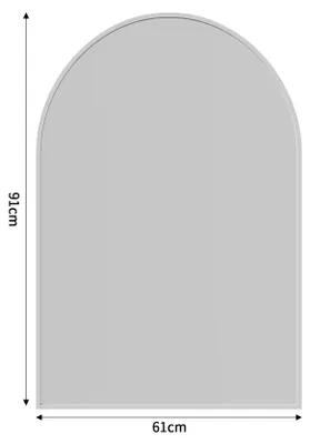 Obrázek produktu pro Zrcadlo na zeď – zrcadlo na líčení – 91 x 61 cm – tvrzené sklo – bílá barva – hliníkový rám – vhodné do koupelny a ložnice