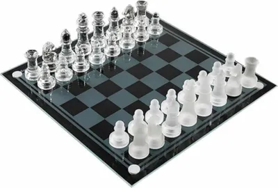 Produktbild von Arti-Casa, Schachspiel Glas, 25x25 cm, 33-teiliges Set, 900 g, Transparent und Milchglas, Kugelfiguren, Kein Spielzeug
