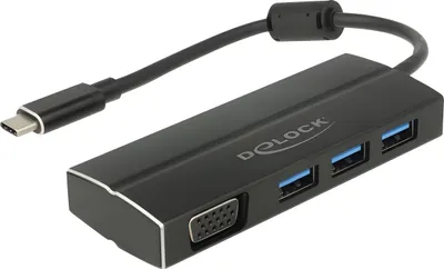 Image de DELOCK Adapter USB3.1 Gen1/C > 3x USB3.0/A + VGA