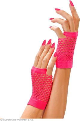 Immagine prodotto di Guanti in rete Widmann rosa neon senza dita
