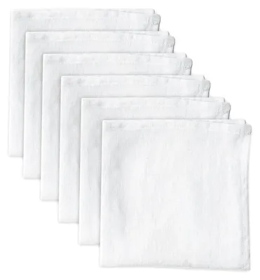 Produktbild von Stoffservietten 6er Set 100% Leinen Weiß 38x38 cm maschinenwaschbar wiederverwendbar