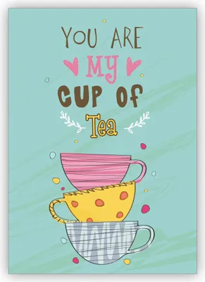 Produktbild von Süße Liebeskarte mit Teetassen für frisch Verliebte: You are my cup of tea