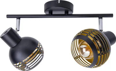 Produktbild von Näve Leuchten 2er Wand-/Deckenleuchte/Spot "CASCO" L: 36cm 2er Wand-/Deckenleuchte/Spot "CASCO" L: 36cm Spots - 2er Wand-/Deckenleuchte/Spot "CASCO" L: 36cm, Strahler im Retro Style, aus Metall in schwarz, 36 x 12 x 15 cm, E27-Fassung