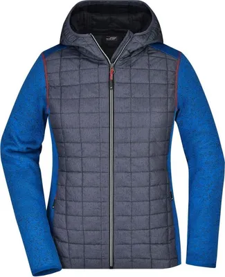 Produktbild von Strickfleecejacke im stylischen Materialmix royal-melange/anthracite-melange, Gr. L