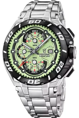 Produktbild von Festina F20754/3 Chrono Bike Chronograph Uhr Herrenuhr Edelstahl Chrono Datum silber