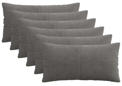 Produktbild von vidaXL Kissenbezug 6 pcs ALMELO Dunkelgrau 40 x 70 cm Cord