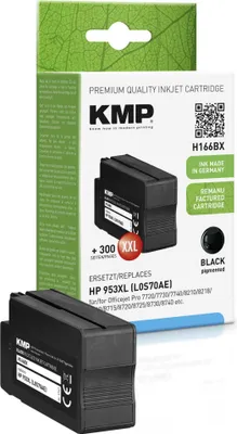 Immagine prodotto di KMP H166BX - 55 ml - alta resa - nero - compatibile - cartuccia d'inchiostro