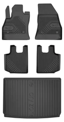 Produktbild von Gummimatten + Kofferraumwanne für Fiat 500L 2012-2022 (Minivan) – Schwarz, passgenau – Wielganizator
