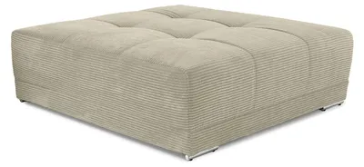 Produktbild von Polsterhocker XXL für Big-Sofa 120x120, Federkern Polstersitz in Cord Beige Grau / 15177