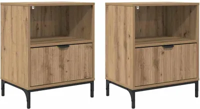 Zdjęcie produktu dla Szafka Nocna z szufladą 2 pcs dąb artisan 49 x 36 x 61 cm