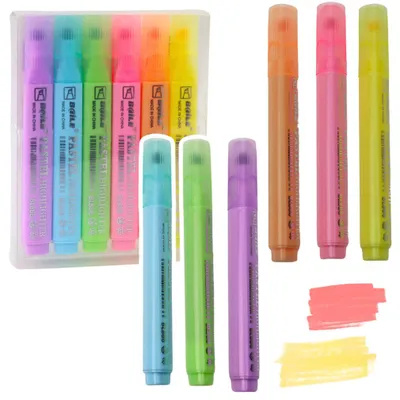 Image de Set de surligneurs pour l'école, le bureau, colorés, 6 pièces.