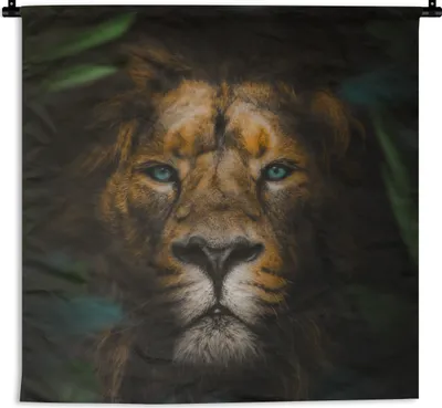 Produktbild von MuchoWow® Wandteppich Wandbehang Tiere - Löwe - Wilde Tiere 150x150 cm Tapisserie Dekoration Wandtuch - Wohnaccessoires - Modernes