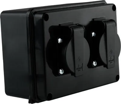 Produktbild von Wanddose 2x 230V Schuko IP54 Stromverteiler Wandverteiler 6.82105 Marlanvil 2406
