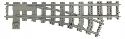 Produktbild von Trixbrix Weiche rechts R104 – Schienen kompatibel mit LEGO® City Eisenbahn und Zug, Zubehör für Klemmbausteine
