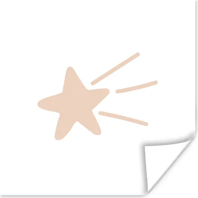 Produktbild von MuchoWow® Poster Fallender Stern - Pastell - Kinder - Rosa - Kinder 75x75 cm - Wand Dekoration