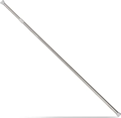 Produktbild von Relaxdays Teleskopstange, Klemmstange f. Gardinen, Duschvorhänge, Türrahmen uvm., ohne Bohren, Edelstahl, 110 - 200 cm