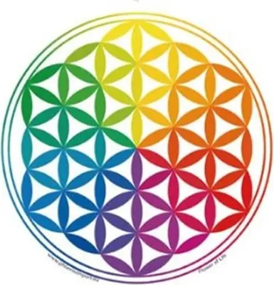 Immagine prodotto di Adesivo per Finestra Fiore Della Vita Arcobaleno --confezione Da 3 Pz - 11,7 Cm