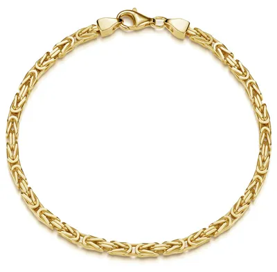 Produktbild von MATERIA by Matthias Wagner Königskette Gold Armband 3mm Herren 925 Silber vergoldet 18-23cm SA-152