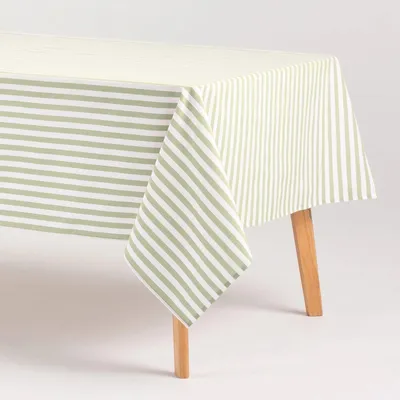 Image de Title: Nappe résistante aux taches, mélange coton polyester – Motifs Alma – 140 x 200 cm – Vert clair – Répulsive à l'eau et aux taches – Style champêtre
