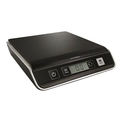 Zdjęcie produktu dla DYMO Cyfrowa waga do paczek i przesyłek M5 | do 5 kg | 20 cm x 20 cm, Elektroniczna skala pocztowa, 5 kg, 2 g, Czarny, LCD, 20 cm