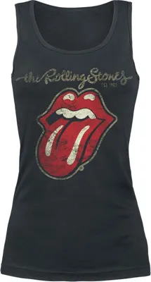 Produktbild von The Rolling Stones Top Damen Plastered Tongue schwarz XXL