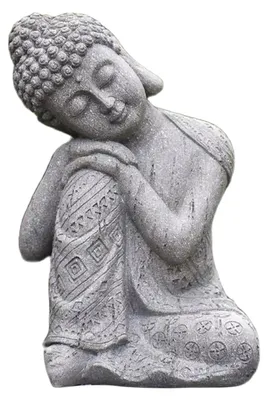 Zdjęcie produktu dla Statua śpiącego Buddy - Dekoracja do ogrodu i wnętrz - Wykonana z żywicy - 16x17 cm