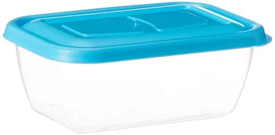 Vorratsdose mit Deckel, klar/blau, 0,5 l, stapelbar