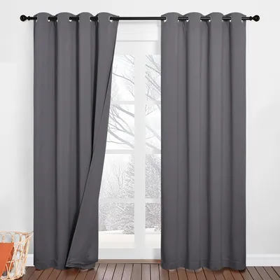 Verdunkelungsvorhänge 2er-Set 132x213 cm Grau