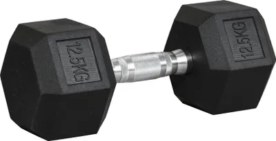 Obrázok produktu pre Fortuna Lai Hexagon činka liatinová činka gumová činka rukoväť s vroubkovaním závažia kovové gumové čierne 1 x 12,5 kg