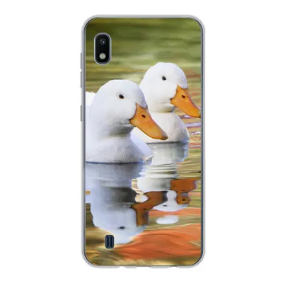 Produktbild von MuchoWow® Handyhülle Schutzhülle Hülle für Samsung Galaxy A10 Enten - Wasser - Spiegelung - Familie Silikon Softcase Handy Hülle - Schutzhülle