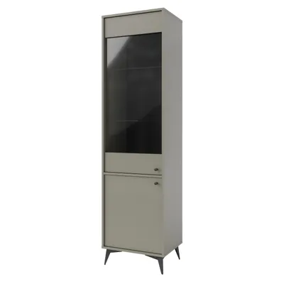 Produktbild von Masseno Vitrinenschrank TORINO 193,5 x 51,8 cm Modern Wohnzimmer Vitrine mit Tür Hellgrün / Hellgrün